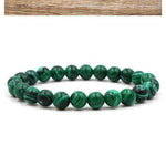 Classic Black Matte Green Malachite Bracelets Suitable Women Men Elastic Strand Jewelry - Heritage cosmetics and beauty care