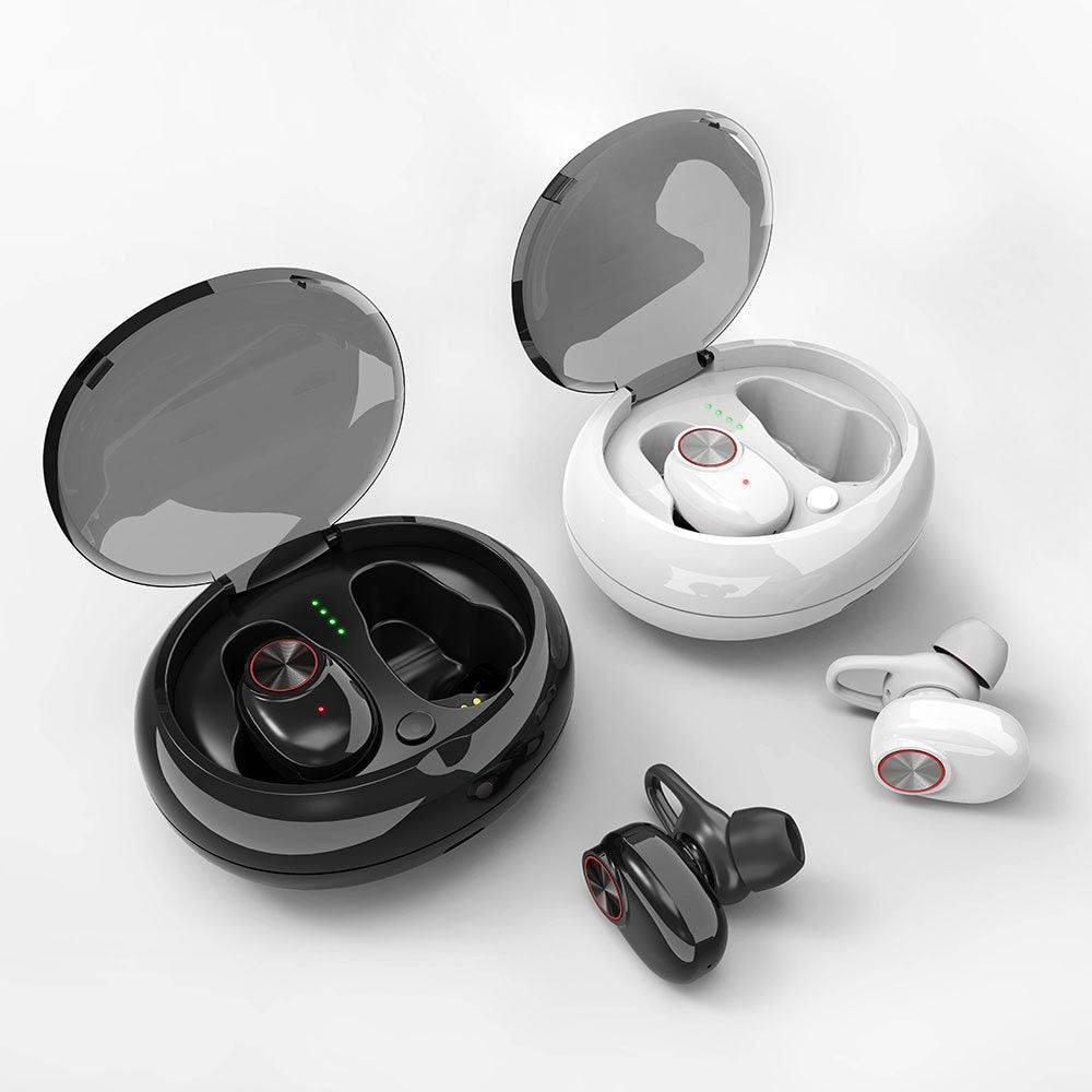 Dual Bluetooth 5.0 Headset Earphone Wireless Earbud with Handsfree Stereo Music QI-Enabled With Charging Box IPX5 Waterproof Heritage cosmetics and beauty care