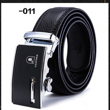 Two-layer leather belt business men's smooth automatic buckle leather belt - Heritage cosmetics and beauty care