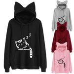 Female Women Casual Hoodies Sweatshirt Long Sleeve Hoody Cute Ears Printed Hoodies Tracksuit outerwear Sweatshirt - Heritage cosmetics and beauty care