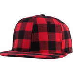 Red Black Plaid Baseball   For Women Men Couple Snapback Hip     Simple England Style Bone Hats - Heritage cosmetics and beauty care