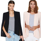 New Ladies Women Long Sleeve Lapel Cape Poncho Office Jacket Cloak Blazer Suit Coat KR2 - Heritage cosmetics and beauty care