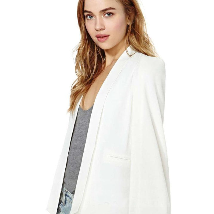 New Ladies Women Long Sleeve Lapel Cape Poncho Office Jacket Cloak Blazer Suit Coat KR2 - Heritage cosmetics and beauty care