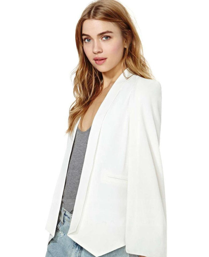 New Ladies Women Long Sleeve Lapel Cape Poncho Office Jacket Cloak Blazer Suit Coat KR2 - Heritage cosmetics and beauty care