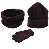 Winter men's hats, scarves, gloves, suits, fashion knitting and velvet hats, scarves, kits, men's 3 pieces/sets - Heritage cosmetics and beauty care