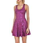 Women's Shiny Mermaid Sleeveless Short Tank Dresses Heritage cosmetics and beauty care