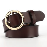 Women's belt female wide leather casual wild student belt fashion round pin buckle with jeans belt - Heritage cosmetics and beauty care