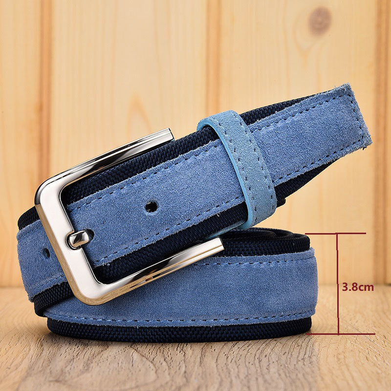 Suede Leather Buckle Oxford Cloth Men's Belt - Heritage cosmetics and beauty care