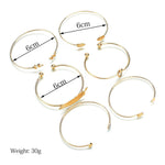 6-piece set of European and American popular love leaf peach heart bracelets - Heritage cosmetics and beauty care