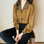 Women's Shirts All-match Retro Hong Kong Style Temperament Shirt Long-sleeved Tops Heritage cosmetics and beauty care