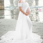 Elegant Maternity Gown Split Front Photography Dress - Heritage cosmetics and beauty care