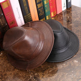 Men's And Women's Cowhide Hats With Big Eaves On The Street - Heritage cosmetics and beauty care