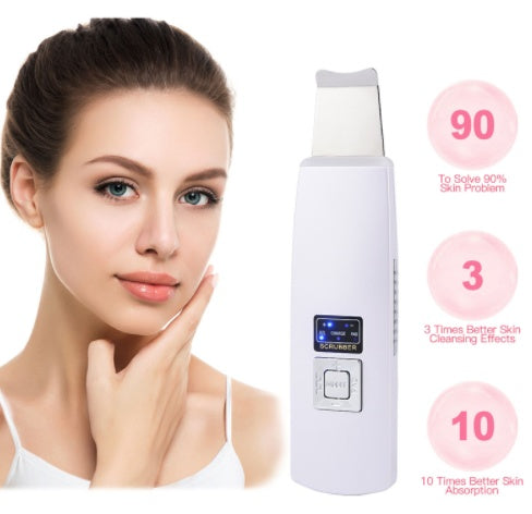 Ultrasonic Skin Scrubber Face Cleanser Blackhead Acne Removal Facial Spa Vibration Massager Ultrasound Peeling Clean Machine 394 - Heritage cosmetics and beauty care