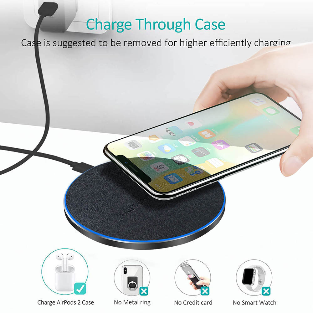 Fast Wireless Charger Disc Thin Leather Material For Apple Phone Headset Heritage cosmetics and beauty care