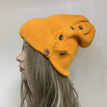 Autumn And Winter Students Keep Warm And Personalized Button Knitted Hats - Heritage cosmetics and beauty care