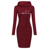 Autumn Winter Women Hoodies Sweatshirts Long-sleeved Dress - Heritage cosmetics and beauty care