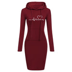 Autumn Winter Women Hoodies Sweatshirts Long-sleeved Dress - Heritage cosmetics and beauty care