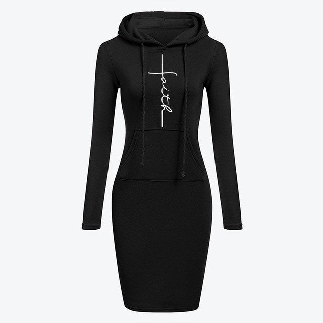 Autumn Winter Women Hoodies Sweatshirts Long-sleeved Dress - Heritage cosmetics and beauty care