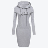 Autumn Winter Women Hoodies Sweatshirts Long-sleeved Dress - Heritage cosmetics and beauty care