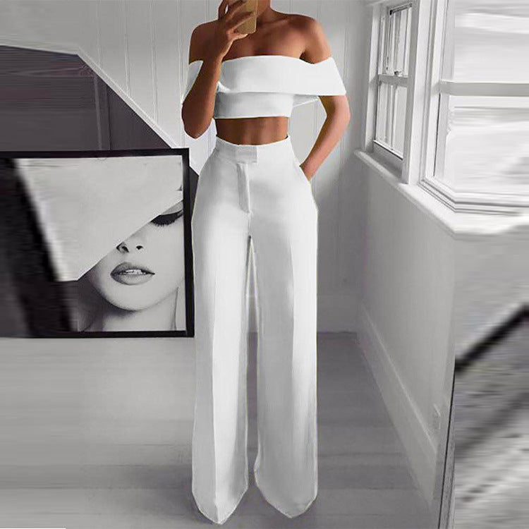 Women  Strapless  and Wide Leg Pants Sexy Two Piece Outfits - Heritage cosmetics and beauty care