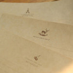 Vintage Kraft Paper Stationery Set 10 Sheet Set Plus 2 Small Notes - Heritage cosmetics and beauty care