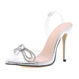 Bright diamond bow transparent high heels - Heritage cosmetics and beauty care