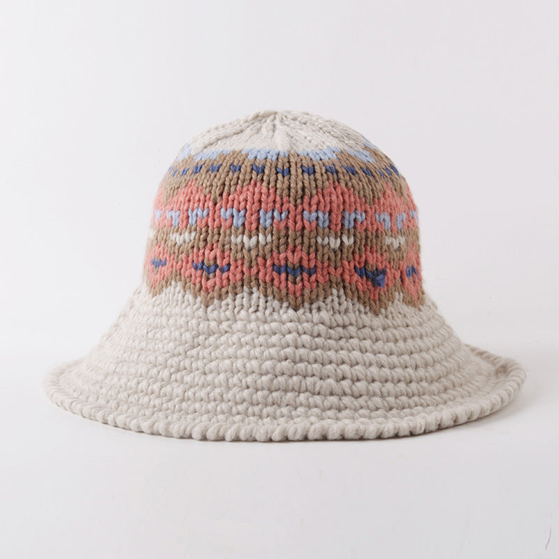 Female Knitting Bucket Hats Harajuku Bucket Hat Fishing Outdoor Panama Hip Hop Cap - Heritage cosmetics and beauty care