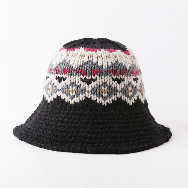 Female Knitting Bucket Hats Harajuku Bucket Hat Fishing Outdoor Panama Hip Hop Cap - Heritage cosmetics and beauty care