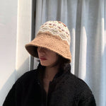 Female Knitting Bucket Hats Harajuku Bucket Hat Fishing Outdoor Panama Hip Hop Cap - Heritage cosmetics and beauty care