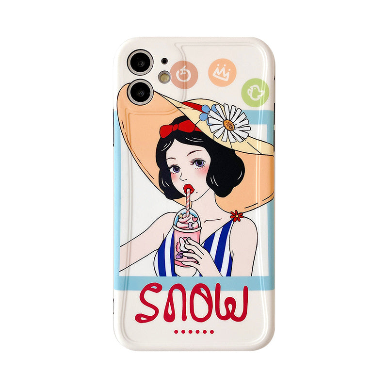 Compatible with Apple, Cartoon Princess All-inclusive Anti-fall Soft Shell IPhone Case Heritage cosmetics and beauty care