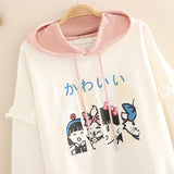 Ruffles Patchwork Cartoon Print Casual Hoodies Cotton Hooded - Heritage cosmetics and beauty care