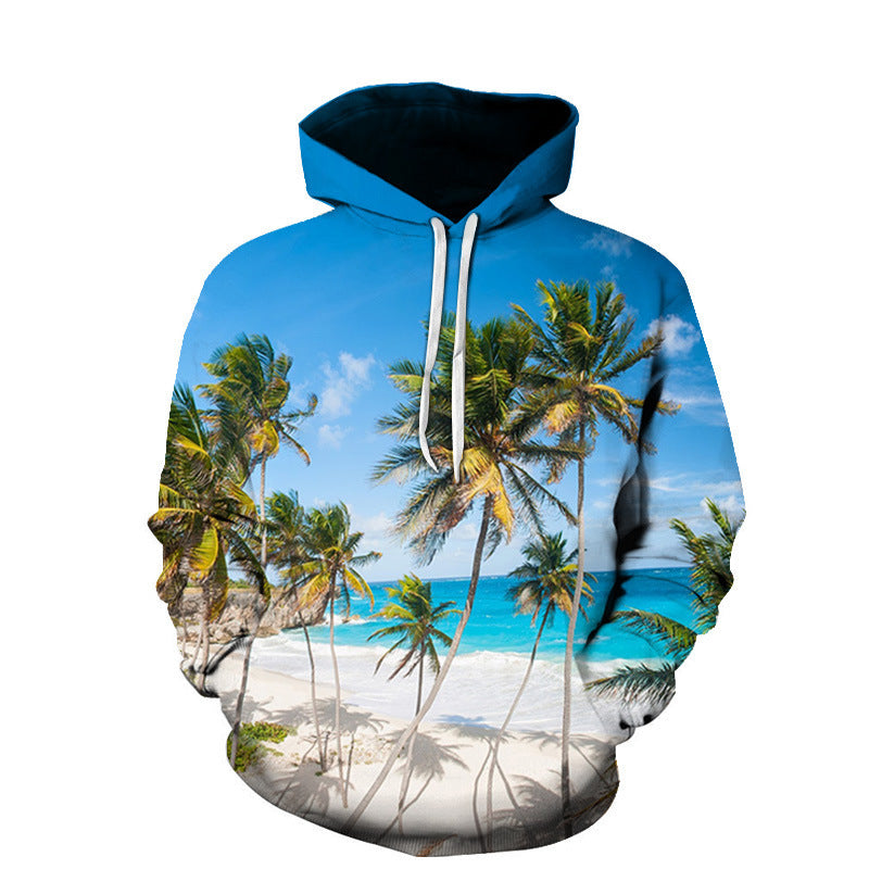 Beach Maple Leaf Couples Sport Sweaters Men And Women Casual Hoodies - Heritage cosmetics and beauty care