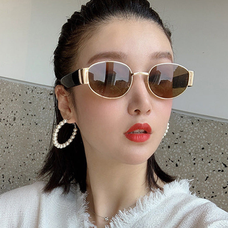 European And American Oval Sunglasses Small Frame Hip Hop Sunglasses - Heritage cosmetics and beauty care