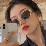 European And American Oval Sunglasses Small Frame Hip Hop Sunglasses - Heritage cosmetics and beauty care