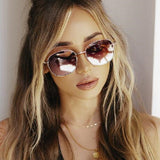 Metal Round Frame Sunglasses Personality Fashion Sunglasses Ladies Retro Heritage cosmetics and beauty care