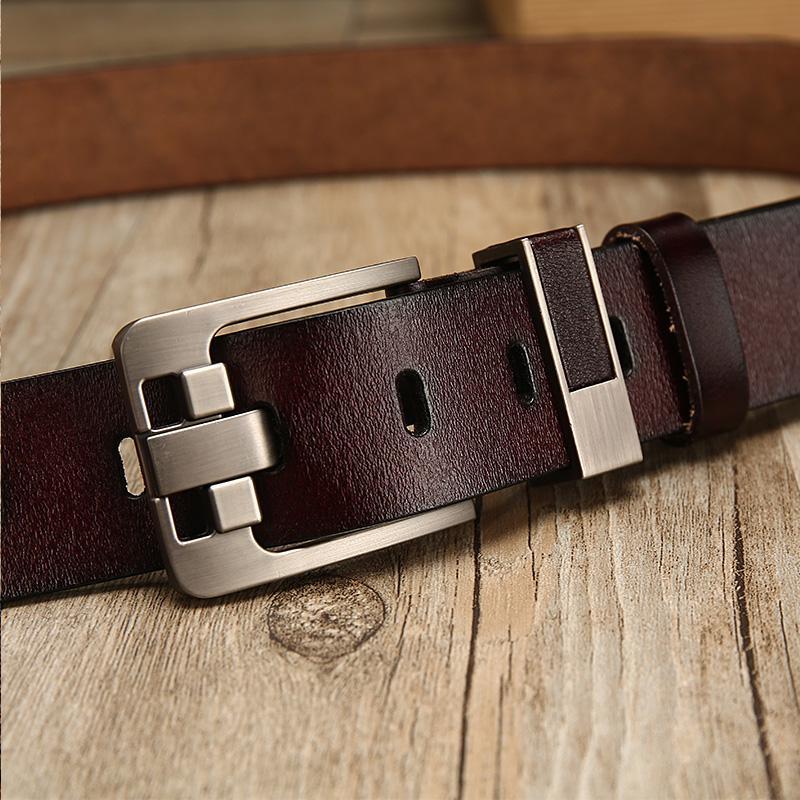 Vintage Men's Leather Belt With Buckle - Heritage cosmetics and beauty care