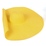 25CM Wide Brim Oversized Beach Hats For Women Large Straw Hat UV Protection - Heritage cosmetics and beauty care