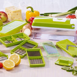 12pcs Multifunctional Vegetable Chopper Handle Food Grate Food Chopper Vegetable Slicer Dicer Cut Kitchen Gadgets