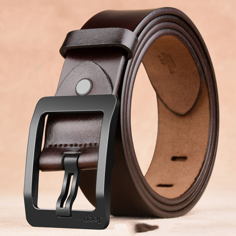 Two Layers Of Cowhide Belt For Men With Needle Buckle Belt - Heritage cosmetics and beauty care