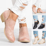 Autumn Women Shoes Retro High Heel Ankle Boots - Heritage cosmetics and beauty care