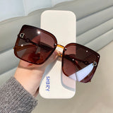 Sunglasses With Black Letters, Square-Shaped Glasses, Anti-Ultraviolet Sunglasses - Heritage cosmetics and beauty care