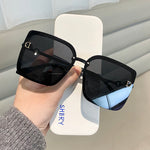 Sunglasses With Black Letters, Square-Shaped Glasses, Anti-Ultraviolet Sunglasses - Heritage cosmetics and beauty care