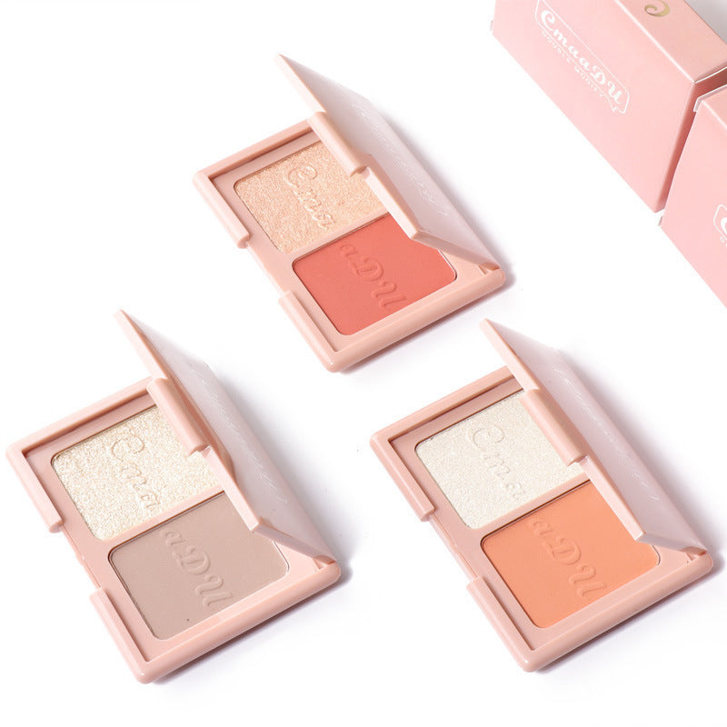 Two-Tone Delicate Natural Blush Highlighter Powder Repairing Palette - Heritage cosmetics and beauty care