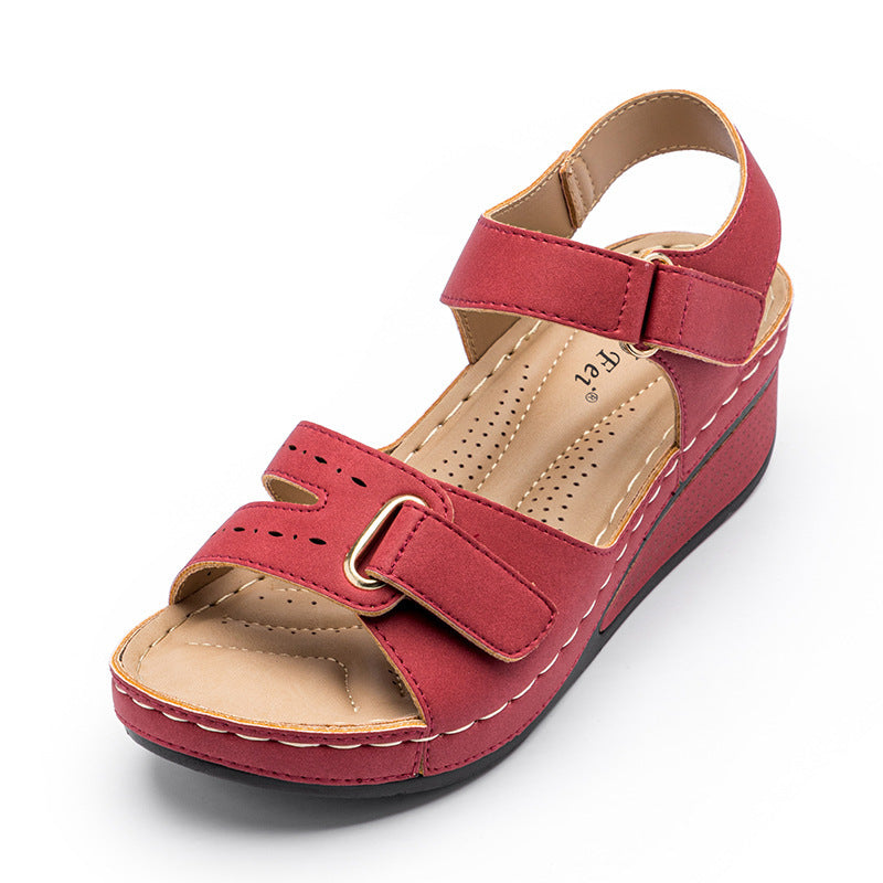 Sandals Women's Wedge With Magic Buckle Platform Large Size Sandals - Heritage cosmetics and beauty care