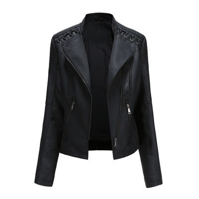 Women's Leather Jackets Women's Short Jackets Slim Thin Leather Jackets Ladies Motorcycle Suits - Heritage cosmetics and beauty care