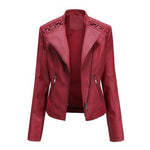 Women's Leather Jackets Women's Short Jackets Slim Thin Leather Jackets Ladies Motorcycle Suits - Heritage cosmetics and beauty care