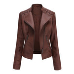 Women's Leather Jackets Women's Short Jackets Slim Thin Leather Jackets Ladies Motorcycle Suits - Heritage cosmetics and beauty care