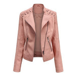 Women's Leather Jackets Women's Short Jackets Slim Thin Leather Jackets Ladies Motorcycle Suits - Heritage cosmetics and beauty care