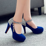 Fashion Sequined Frosted Velvet High Heels - Heritage cosmetics and beauty care