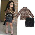 Children's Clothes Girls Leopard Print Long Sleeve Shirt - Heritage cosmetics and beauty care